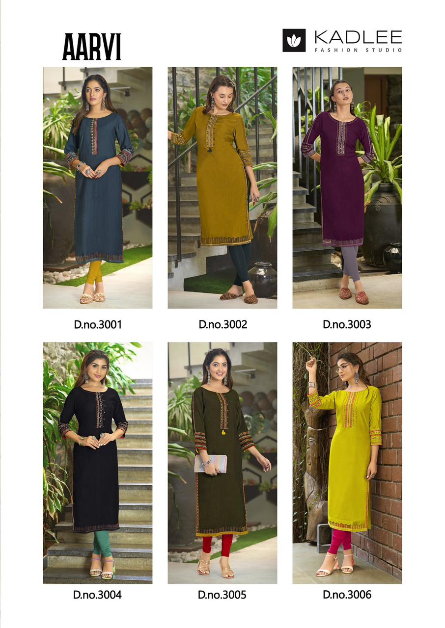 Aarvi By Kadlee Viscose Weaving Designer Kurtis Suppliers In India